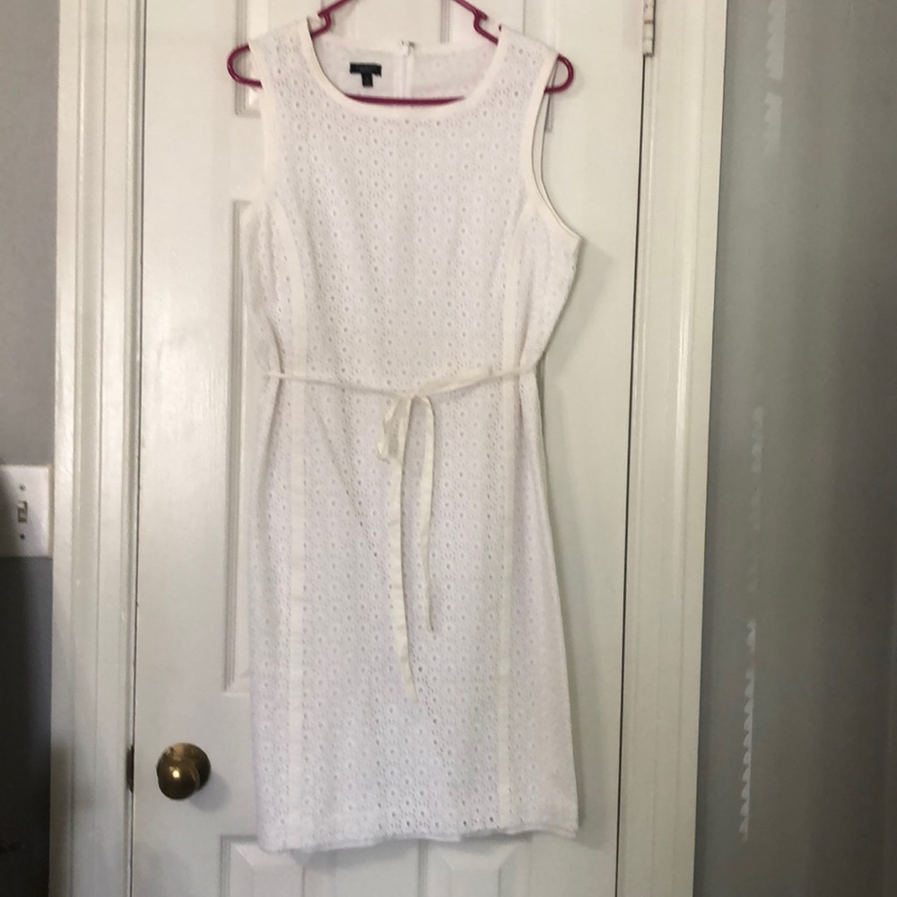 Talbots sleeveless white dress